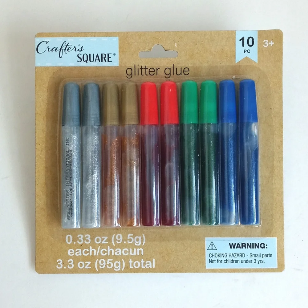 31 Set Crafter's Square 10 Glitter Glue, 15 Glitter Sticks, 6 Piece Glitter Pack